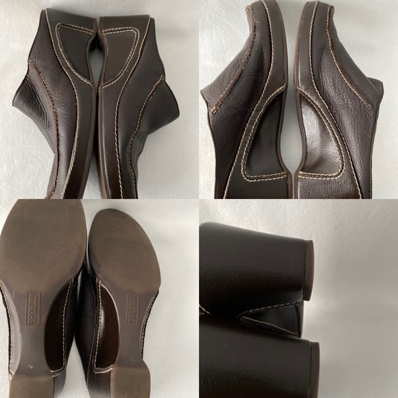 Dockers Brown Size 9M Leather Slip On Wedge Mule. - Picture 6 of 8